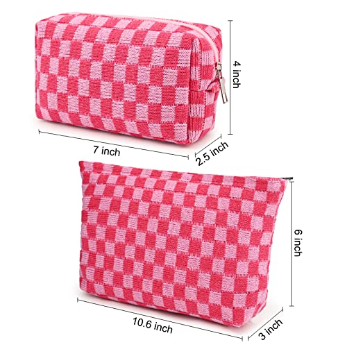 SOIDRAM Large Checkered Makeup Bag Organizer - Image 3