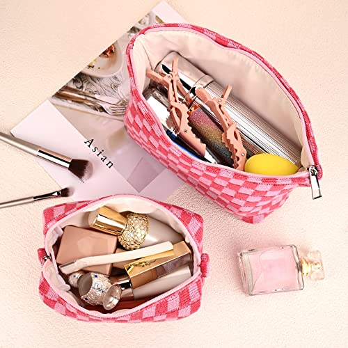SOIDRAM Large Checkered Makeup Bag Organizer - Image 4