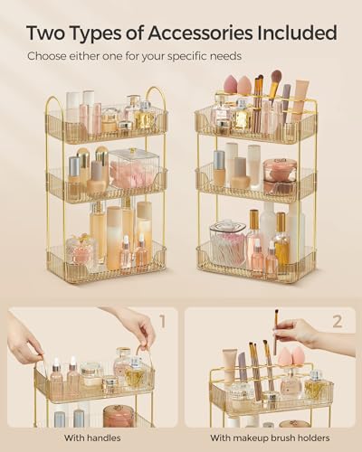 SONGMICS Makeup Organizer, 3-Tier Skincare Countertop - Image 2