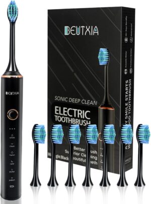 BeutXia Sonic Electric Toothbrush, 8 Brush Heads