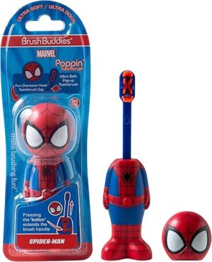 Brush Buddies Spider-Man Kids Soft Pop-up Toothbrush