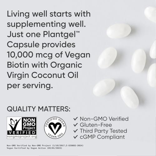 Sports Research Vegan Biotin 10,000mcg With Coconut Oil - Image 4