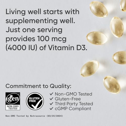 Sports Research Vitamin D3 4000 IU Softgels, 360 Count - Image 4