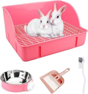 WEWAYKGJ Square Small Animal Litter Box With Bowl
