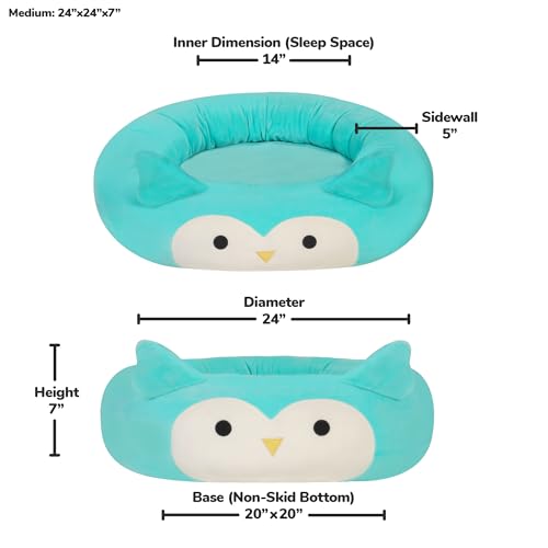 Squishmallows 24-Inch Winston Owl Plush Pet Bed - Image 3