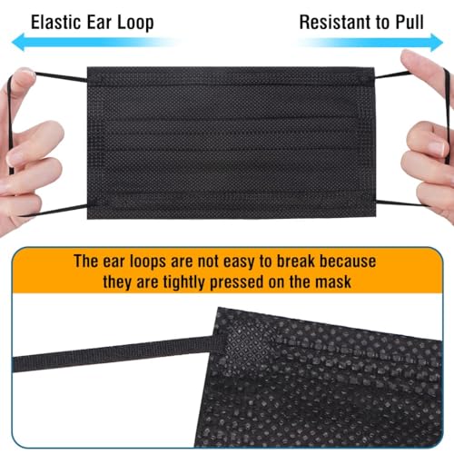 SRHMX Black 3 Layer Disposable Face Masks - Image 3
