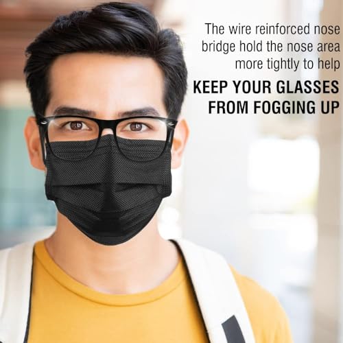 SRHMX Black 3 Layer Disposable Face Masks - Image 5