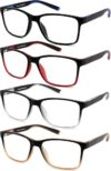 Readersoul Stylish Men’s Computer Reading Glasses, 4-Pack