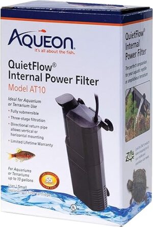 Aqueon Submersible Internal Aquarium Filter, AT10