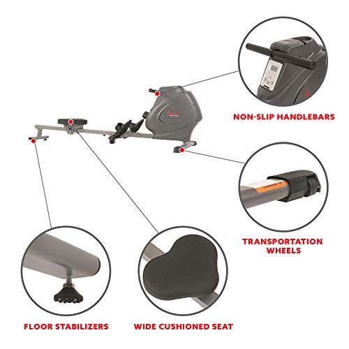 Sunny Health & Fitness Compact Rowing Machine With Smooth Motion - Image 4