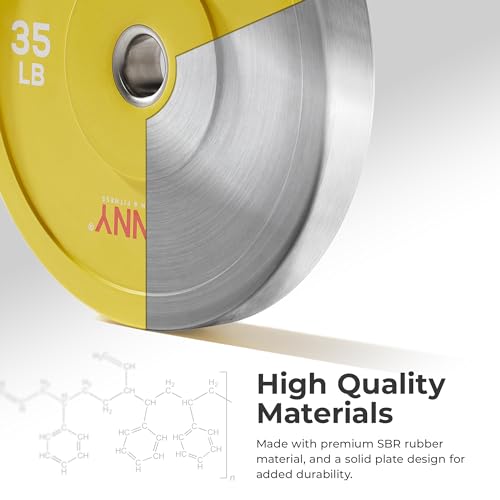Sunny Health & Fitness Elite 2-Inch Rubber Olympic Bumper Plate - Image 3