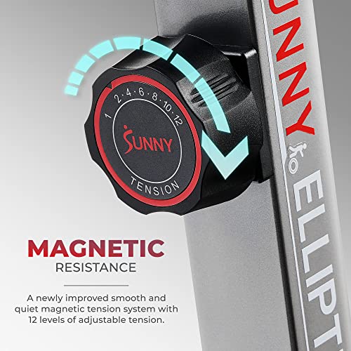 Sunny Health & Fitness Magnetic Elliptical Trainer With Pulse Sensor - Image 3