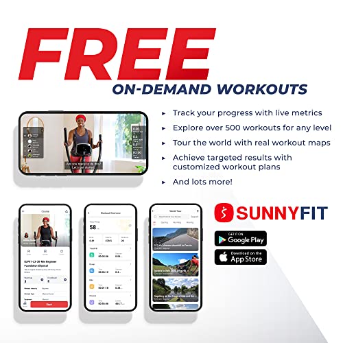 Sunny Health & Fitness Magnetic Elliptical Trainer With Pulse Sensor - Image 2