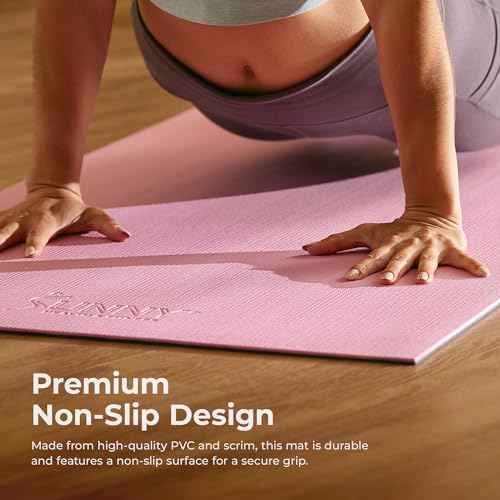 Sunny Health & Fitness Non-Slip Yoga Mat - Durable, Cushioned Support - Image 3
