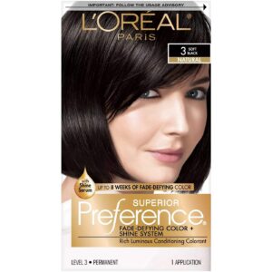 L'Oreal Paris Superior Preference Hair Color, Soft Black #3 K