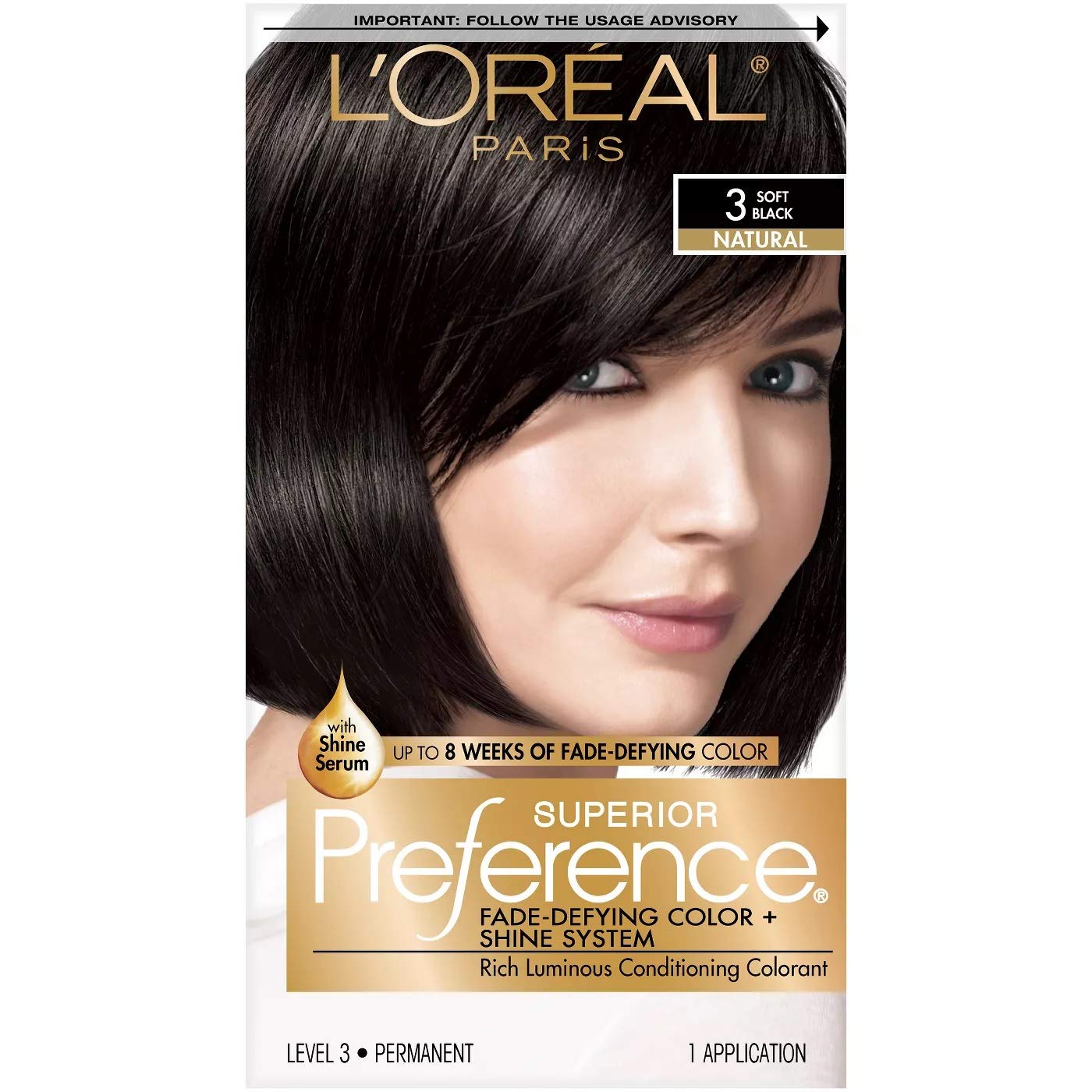 L'Oreal Paris Superior Preference Hair Color, Soft Black #3 K