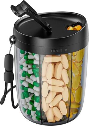 PULIV Supplement Organizer Bottle, 6 Vitamins Holder