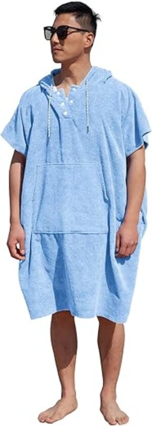 MissShorthair Surf Poncho Towel Parka Beach Robe
