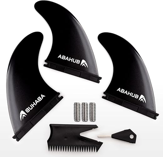 Abahub Surfboard Thruster Fins Set, Fiberglass Reinforced