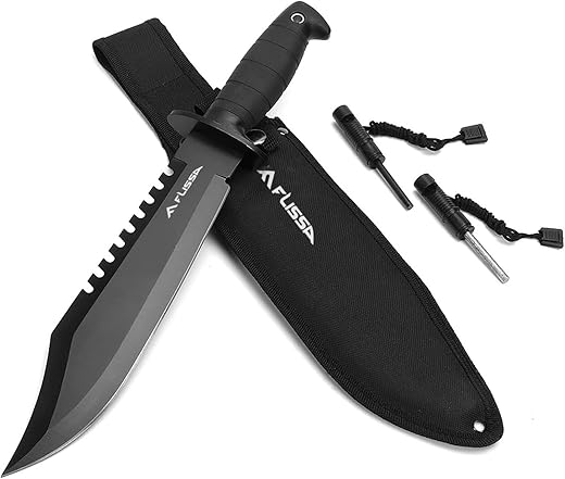 FLISSA Survival Hunting Knife With Sheath