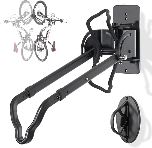 CyclingDeal Swivel Bike Wall Mount Rack - Vertical
