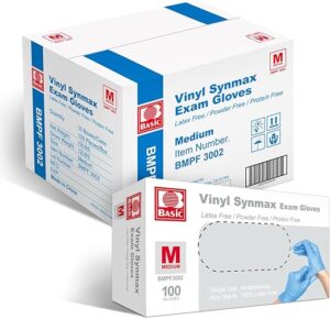Basic Synmax Vinyl Exam Gloves, Medium, BMPF-3002