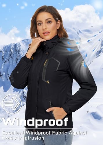 TACVASEN Women's Winter Hooded Fleece Ski Jacket - Image 2