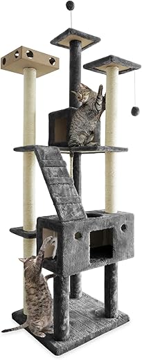 Furhaven Tall Cat Tree With Condos & Toys
