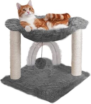 Furhaven Tall Playground For Indoor Cats, Silver