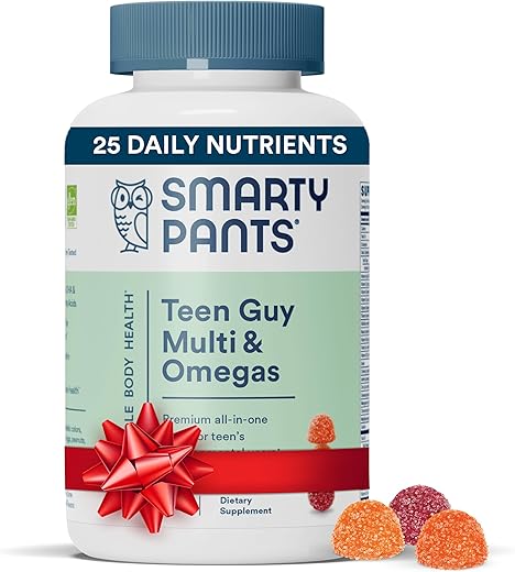 SmartyPants Teen Guy Multivitamin Gummies: Omega 3, 120