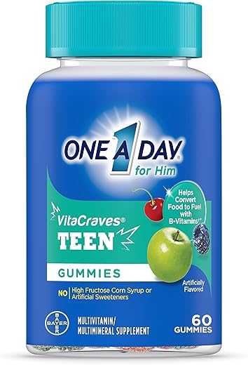 ONE A DAY Teen Multivitamin Gummies for Him, 60 Count