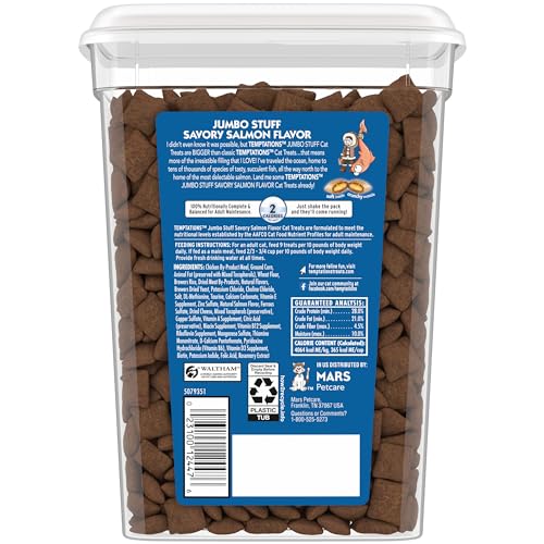 Temptations Jumbo Stuff Cat Treats Salmon Flavor - Image 2