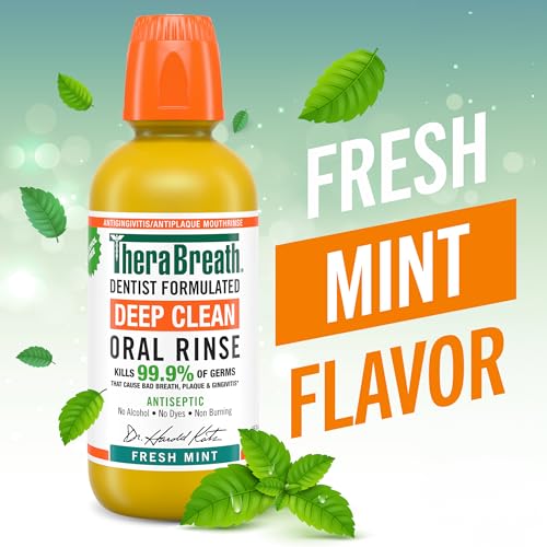 TheraBreath Deep Clean Antigingivitis Mouthwash, Fresh Mint, 16 fl oz - Image 2