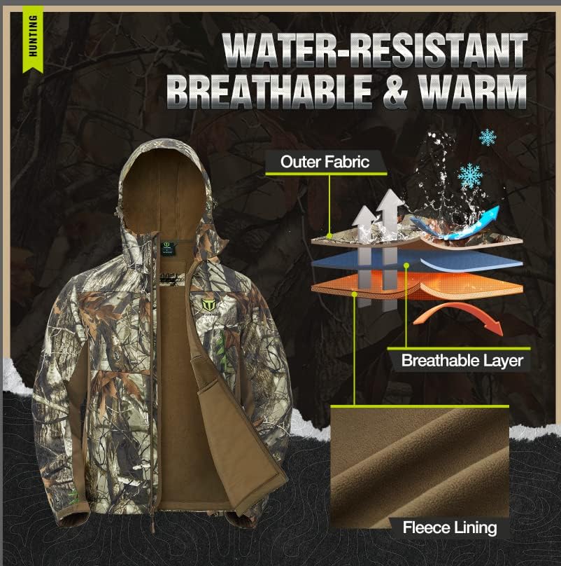 TIDEWE Hunting Clothes with Fleece Lining, Water Resistant - Image 3