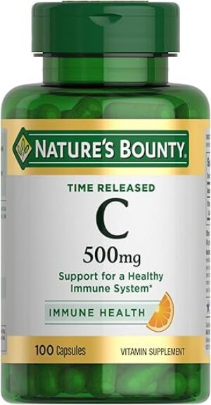Nature’s Bounty Time Released Vitamin C Supplement, 500mg, 100 Capsules