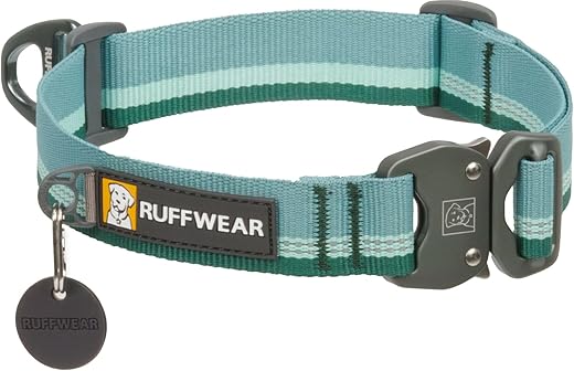 Ruffwear Top Rope Reflective Dog Collar, River Rock Green