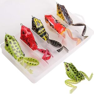 AGOOL Topwater Frog Lures, 5PCS Frog Baits