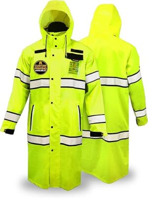 KwikSafety Torrent High Vis Rain Jacket & Trench Coat