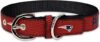 Pets First Tough Leather New England Patriots Dog Collar, Medium