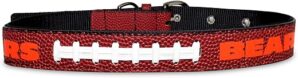 Pets First Tough Leather NFL Bears Dog Collar, CHI-3081-MD