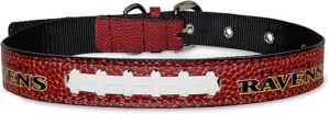 Pets First Tough Leather NFL Ravens Dog Collar