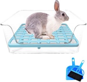 PINVNBY Transparent Rabbit Litter Box Bunny Corner