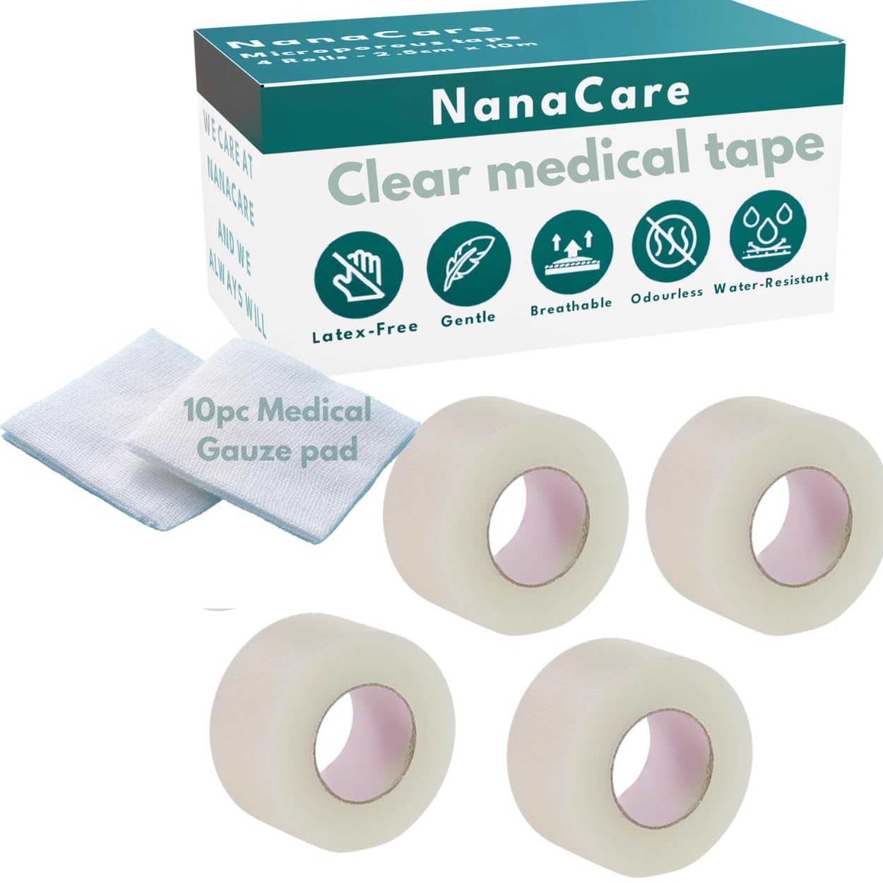 NanaCare Transparent Surgical Tape 1 Inch x 10yd