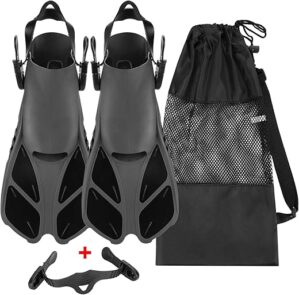 Oumers Travel Size Adjustable Strap Diving Flippers