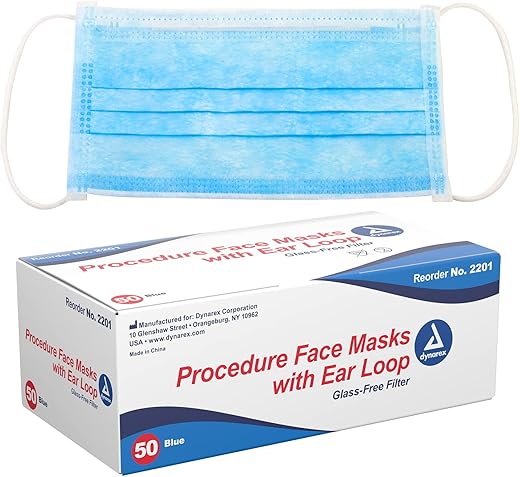 McKesson Triple-Pleated Face Masks With Ear Loops