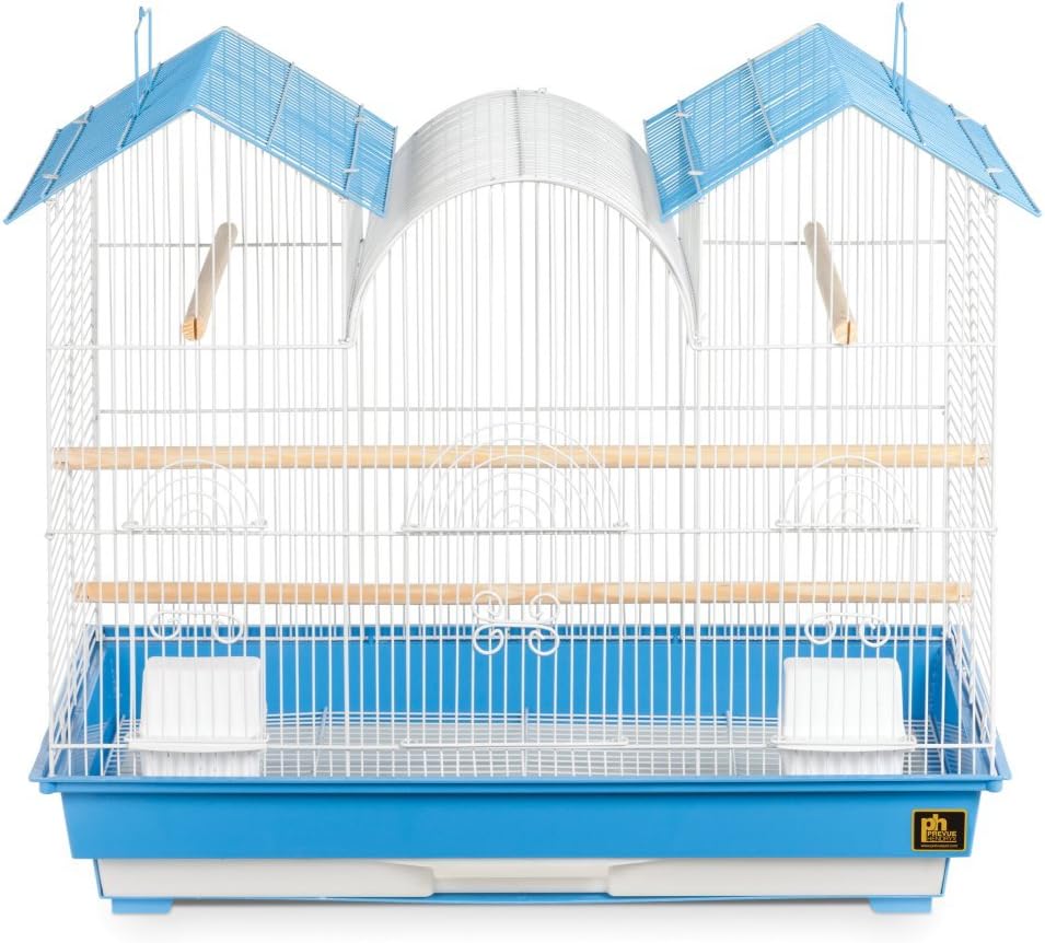 Prevue Pet Products Triple Roof Cockatiel Cage, Blue/White