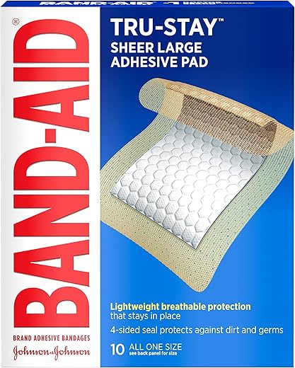 Band-Aid Tru-Stay Large Adhesive Pads, 10 ct