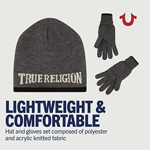 True Religion Beanie Hat And Gloves Set, Faux Sherpa - Image 4