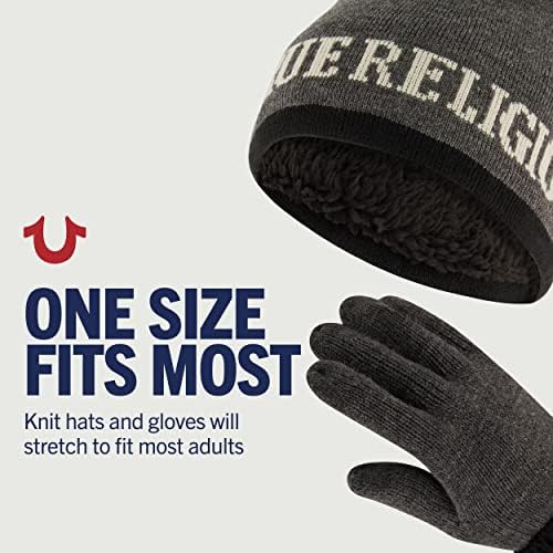 True Religion Beanie Hat And Gloves Set, Faux Sherpa - Image 5