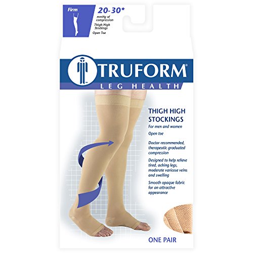 Truform Compression Stockings, Thigh High, Beige, Medium - Image 5